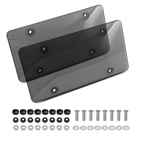 Tsuytna License Plate Cover-2 Pack License Plate Protector Clear License Plate Frame with Screw Caps Cover Kit for American Standard Cars AA - Image 1