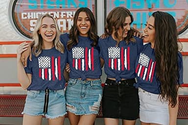 Patriotic Shirts for Women American Flag Shirt 4th of July Tshirt Graphic Tees Casual Short Sleeve Tee Top - Image 3