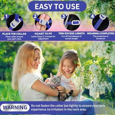 4 Pack Flea Collar for Cats, 32 Months Flea and Tick Prevention for Cats, Waterproof Cat Flea Collar, Natural Cat Flea and Tick Treatment, Adjustable Flea and Tick Collar for Cats Kittens(Blue&Pink) - Image 8