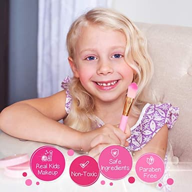 Kids Real Makeup Kit with Pink Unicorn Purse, Non Toxic Washable Make Up Set - Unicorn Toys for Girls Age 4-6, Gifts for 5 Year Old Girls Birthday Gift Ages 3 4 5 6 7 8 9 10 Years - Toys for Ages 5-7 - Image 2