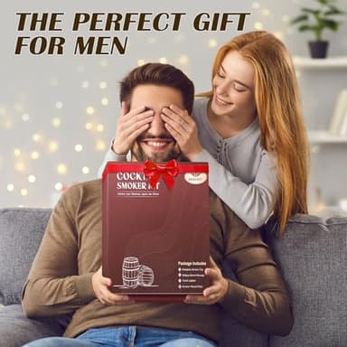 Whiskey Smoker Kit with Charred Wood Barrel (Patent Pending) – Cocktail Smoker with Torch & 6 Premium Wood Chips for Old Fashioned & Whiskey – Perfect Home Bar Gift for Men, Dad, Husband (No Butane) - Image 7