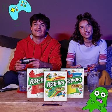 Fruit Roll-Ups Fruit Flavored Snacks, Halloween Treats, Strawberry Blast and Blue Razzberry, Family Pack, 30 Ct, 15 oz - Image 9