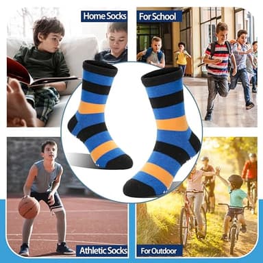 Welwoos Baby Boys Grips Socks Kids Toddlers Infants Non Slip Anti Skid Funny Animal Cartoon Gift Cotton Truck Socks with Grippers 12 Pairs Stocking Stuffers (Cars,3-5 Y) - Image 5