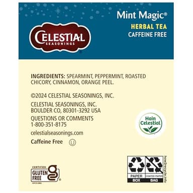 Celestial Seasonings Herbal Tea, Mint Magic,Caffeine Free, 20 tea bags (Pack of 6) - Image 2