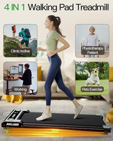 Walking Pad with Incline, Akluer Incline Treadmills for Home, 2.5 HP Under Desk Treadmill Small with Remote Control, Walking Pad Small Treadmill with LED Display - Image 2