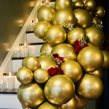 Voircoloria 105pcs Metallic Gold Balloons 12inch Party Latex Balloons for Birthday Graduation Baby Shower Wedding Anniversary New Year Party Decorations - Image 4