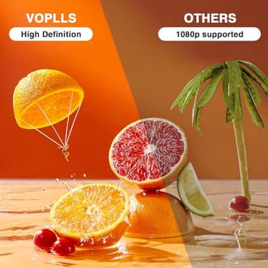 Mini Projector, VOPLLS 1080P Full HD WiFi Bluetooth Video Projector, Portable Outdoor Home Theater Movie Projector, 50% Zoom, Compatible with HDMl, USB, AV, Smartphone/Tablet/Laptop (15000L) - Image 2