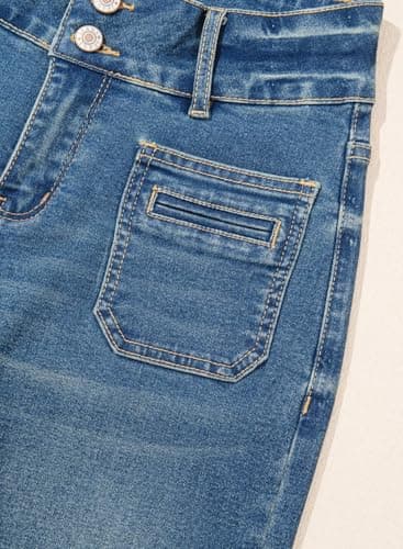 Sidefeel Women's Wide Leg Jeans High Waisted Straight Leg Zimbaplatinum Denim Pants 2025 Spring Outfit Bluing Size 4 - Image 7