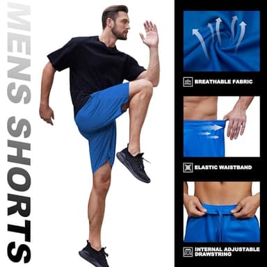 MLYENX Mens 4-6 Pack Workout Gym Shorts Quick Dry Lightweight Athletic Basketball Running Shorts for Men with Pockets - Image 4