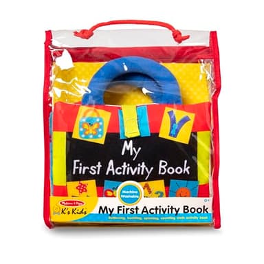 Melissa & Doug K’s Kids My First Activity Book 8-Page Soft Book for Babies and Toddlers Early Learning Developmental Plush Soft Activity for Babies and Toddlers - Image 6