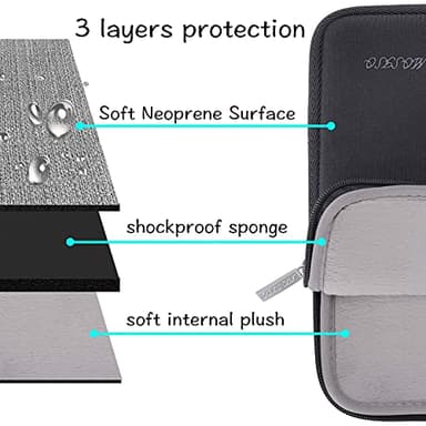 MOSISO Laptop Case 16 inch, 15-15.6 inch Laptop Sleeve Bag Compatible with MacBook Pro 16 inch, HP, Acer, Dell, Lenovo, ASUS Notebook, Neoprene Computer Sleeve Bag with Small Case, Space Gray - Image 3