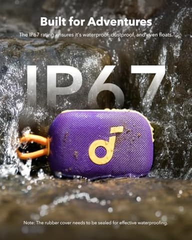 soundcore Select 4 Go Bluetooth Shower Speaker by Anker, IP67 WaterproofDustproof, Portable, Wireless, 20H Playtime, Floatable, Powerful Sound, Electronics for Outdoors/Home/Office/Travel/Party-Purple - Image 4