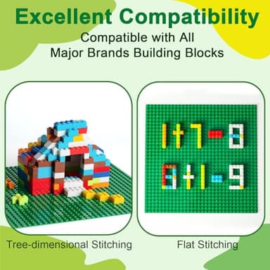 Husfunov 4 Pack Classic Baseplates, Building Plates for Building Bricks, Compatible with All Major Brands and Activity Table-Baseplate 10" x 10", Age 3 and up, Multicolored - Image 2