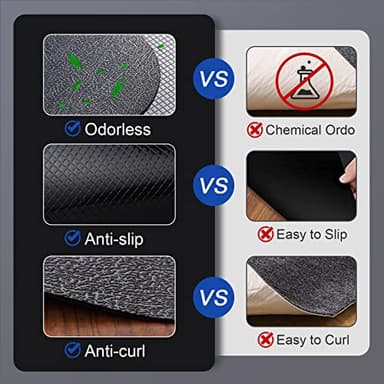 Office Rolling Chair Mat for Hardwood and Tile Floor, Black, Anti-Slip, Non-Curve, Chair Mat Best for Under The Computer Desk, 47 x 35 Rectangular Non-Toxic Plastic Protector, Not for Carpet - Image 4