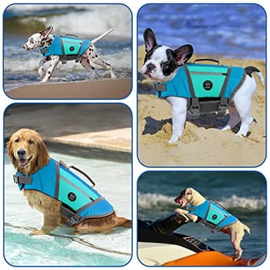 EMUST Dog Flotation Vest, High Visibility Life Vests for Dogs with High Buoyancy, Heavy-Duty Dog Life Jackets for Large Dogs with Adjustable Straps for Pugs, Boxers, Basset Hounds, Blue, L - Image 6