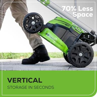 Greenworks 60V 25” Cordless (Self-Propelled) Lawn Mower (LED Lights + Aluminum Handles), 2 x 4.0Ah Batteries and Dual Port Rapid Charger - Image 7