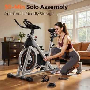 YOSUDA Exercise Bike, Brake Pad Stationary Bike for Home with Exclusive App, Magnetic Indoor Cycling Bike with 300 lb Weight Capacity, Low Noise, Tablet Holder and Fitness Courses for Weight Loss - Image 9