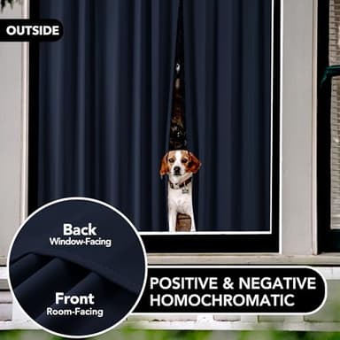 Deconovo Blackout Curtains, Thermal Insulated Rod Pocket Window Drapes, Noise Reducing, Oeko-TEX Certified, Room Darkening Curtains for Bedroom/Living Room, 2 Panels, Navy Blue, 42W x 45L - Image 3