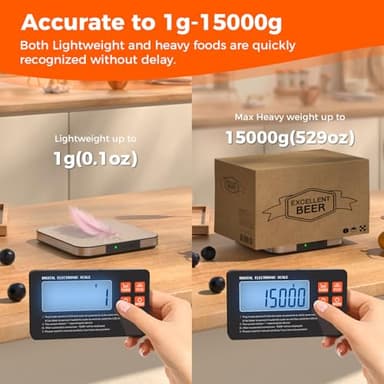 Food Scale with Split Wireless LCD Display, 33lb Digital Kitchen Scale with 7 Units Tare Function, 0.1oz High Accurate Smart Cooking Scale for Baking/Cooking/Meal Prep/Milk/Dieting - Image 4