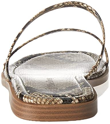 The Drop Women's Paris Square Toe Two Strap Flat Sandal, Printed Snake, 8 - Image 3
