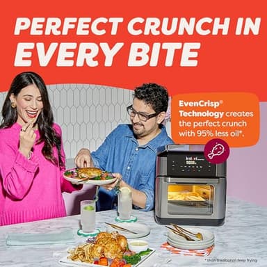 Instant Pot 10QT Air Fryer, 7-in-1 Functions with EvenCrisp Technology that Crisps, Broils, Bakes, Roasts, Dehydrates, Reheats & Rotisseries, Includes over 100 In-App Recipes, Stainless Steel - Image 4