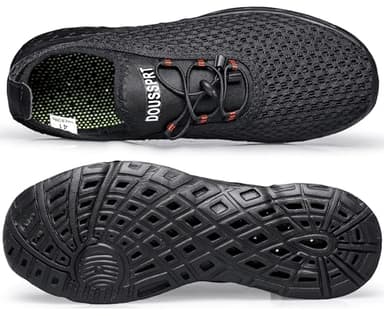 DOUSSPRT Men's Water Shoes Quick Drying Sports Aqua Shoes AllBlack Size 10 - Image 7