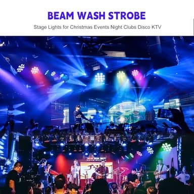 Moving Head Light Beam Wash 12x12W LED Stage Lighting RGBW 4in1 Professional DMX 512 Strobe Effect Sound Activated DJ Lights for DJ Night Clubs Disco KTV Bar Show (2 Pack) - Image 4