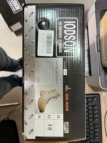 IODSON Men's Military Tactical Work Boots with Side Zipper, Puncture Resistant, Desert Combat, Army Jungle, 8 Inch Lightweight Hiking Boots Beige US 7 - Image 9