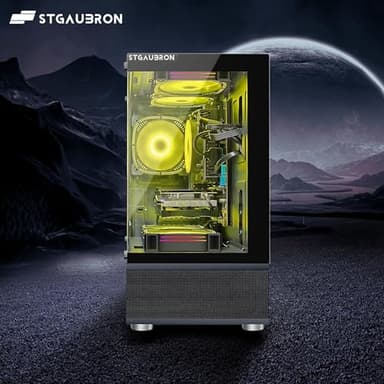 STGAubron Gaming PC Computer Desktop, Radeon RX 470 8G, Intel 10th Gen G5905 3.5GHz, 16GB DDR4 RAM, 512GB SSD, 600M WiFi, BT 5.0, RGB Fan x5, Windows 11 Home - Image 3