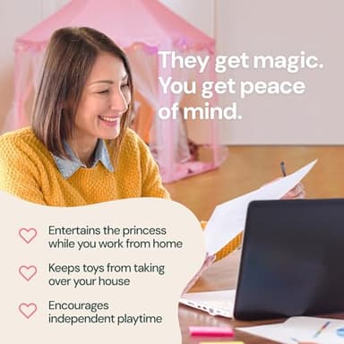 PLAYVIBE Princess Tent - 55 x 53 in, Toddler - Starry LED Lights Kids Tent - Cozy Indoor Playhouse - Portable & Easy Assembly Toddler Playhouse - Image 5