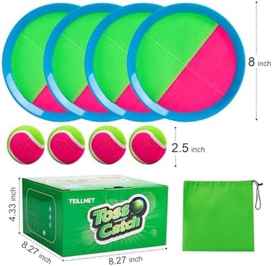 Toss and Catch Ball Set Upgraded - Family Games Kids Toys for Stocking Stuffers - Water-Resistant Great for Beach Pool Yard - Christmas Toys Gift for Boys Girls Teens 3 4 5 6 7 8 9 10 11 12+ Years - Image 7