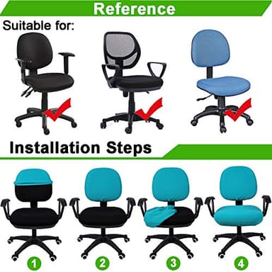 Smiry Stretch Jacquard Office Computer Chair Covers, Removable Washable Universal Desk Rotating Chair Slipcovers Protector, Seat + Backrest Cover, Olive Green - Image 7
