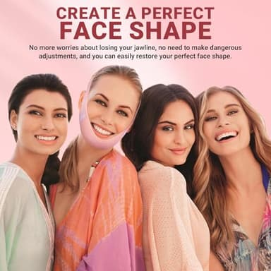 Juskaa Reusable V Line Lifting Mask with Chin Strap for Sleeping,Face Lift Prevent Sagging, Jaw Exerciser,Pink,2X-Large - Image 6