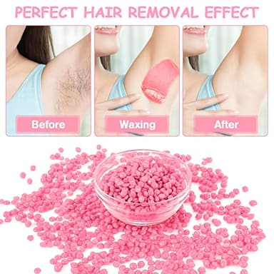 Hard Wax Beads, Professional Wax Beads for Hair Removal 400g Hair Wax with 10 Pcs Wood Sticks for Full Body Brazilian Bikini Face Legs Eyebrow Painless at Home for Woman Men - Image 3