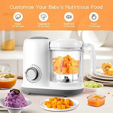 AMZBABYCHEF Baby Food Maker, 4 in 1 Baby Food Processor and Steamer, Puree Blender, Multifunctional Baby Puree Maker, Dishwasher Safe (White) - Image 3