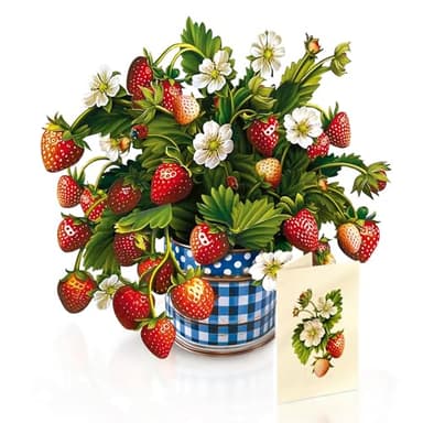 Freshcut Paper Pop Up Cards, Strawberry Blossom, 12 Inch Life Sized Forever Flower Bouquet 3D Popup Greeting Card, Birthday Cards, Thank You Card, Blank Notecard & Envelope - Image 5