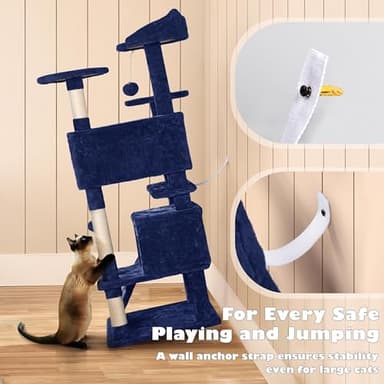 Yaheetech 54in Cat Tree Tower Condo Furniture Scratch Post for Kittens Pet House Play - Image 9