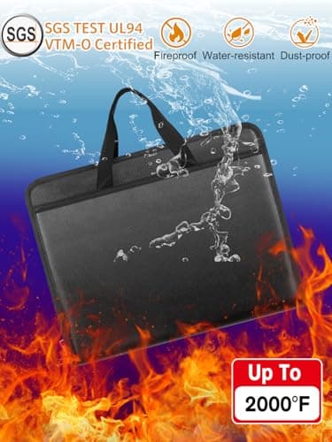 onvvippiv Important Document Organizer Folio Accordion File Organizer Fireproof Expanding File Folder Storage Box with Zipper Labels 13 Pockets for Business Office Receipt Travel - Image 3