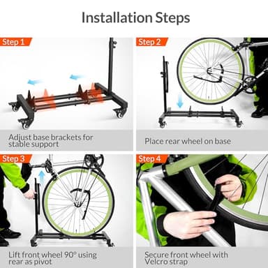 Sttoraboks Vertical Bike Stand, Freestanding Indoor Bike Storage Rack Upright Bicycle Floor Stand Indoor Bike Holder with Adjustable Height for Garage & Apartment - for Wheels Sizes up to 29” - Image 9