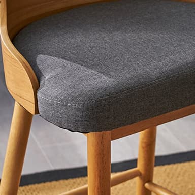 Christopher Knight Home GDFStudio Christopher Knight Home Truda Mid Century Modern Fabric Barstools Set of 2 in Charcoal - Image 6