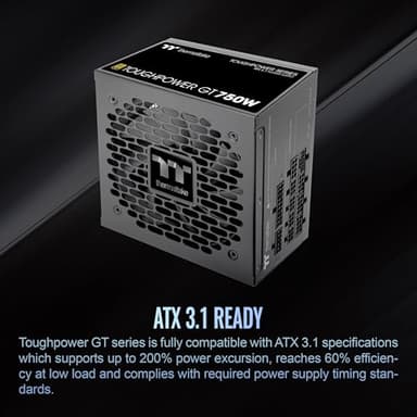 Thermaltake Toughpower GT 750W ATX 3.1 Standard Power Supply; 80 Plus Gold Efficiency; Smart Zero Fan; Native 300W PCIe 5.1 Connector; PS-TPT-0750FNFAGU-3; 5 Year Warranty - Image 6