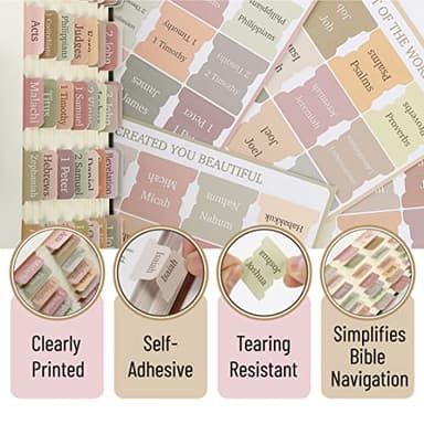 Mr. Pen- Bible Tabs, 75 Boho Theme Laminated Tabs for Women and Men, Study Bible Index, Book Labels - Image 6