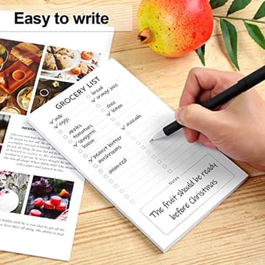 Joyberg Grocery List Magnet Pad for Fridge, 2 Pack Magnetic Notepads for Refrigerator, Magnetic Grocery List Pad for Fridge, Full Magnet Back Shopping Lists, 60 Sheets Per Note Pads - Image 4