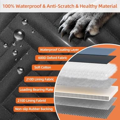 LEHNI Back Seat Extender for Dogs,Hard Bottom Car Seat Cover for Dogs with Mesh Window,Waterproof Backseat Pet Cover Hard Bottom-Dog Car Seat Cover for Back Seat Dog Hammock for Car/SUV - Image 5