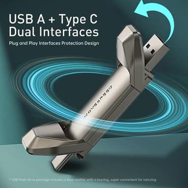 MOVE SPEED 2TB Solid State Flash Drive 550MB/s High Speed Type C + USB 3.2 Drive Dual Port, Thumb Drive Compatible with iPhone 15, 16 Series/Android Phone/MacBook/Audio/Smart TV - Image 4