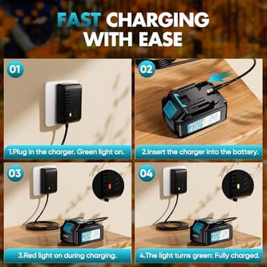 Leaf Blower Cordless - 2025 Update 150000RPM & 3 Speed Levels Electric Leaf Blower with 2 x 4.0Ah Battery and Charger, Extension Tube Blower for Lawn Care, Yard, Garage, Blowing Leaves, Dust or Snow - Image 8