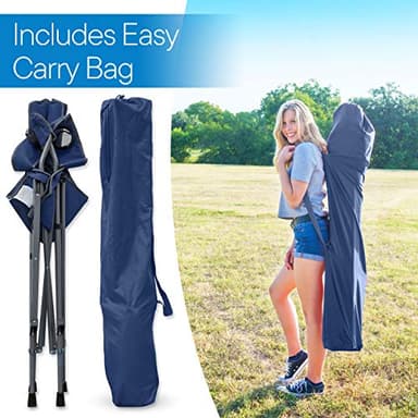 RMS Extra Tall Folding Chair - 31" Seat Height Director Chair for Camping, Home Patio and Sports - Portable and Collapsible with Footrest and Carrying Bag - Up to 300 lbs Weight Capacity (Blue) - Image 6