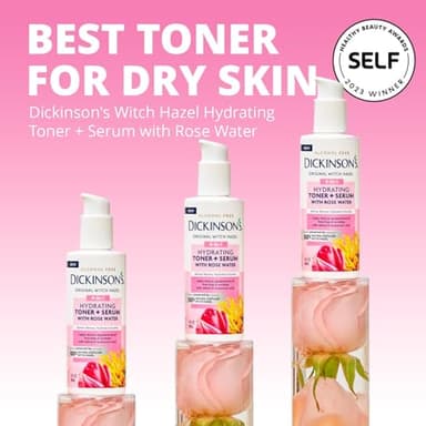 Dickinson's Original Witch Hazel Hydrating Toner + Serum with Rose Water | 100% Natural Distilled Witch Hazel | Alcohol-Free | Hydrates, Tones, Renews, and Soothes Skin | 4 Fl Oz - Image 5