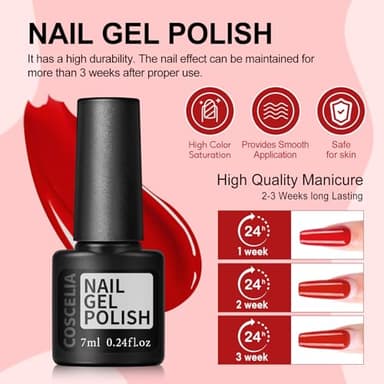 COSCELIA Gel Nail Polish Kit with U V light and Drill Starter Kit 35 Colors Gel Nail Polish with 5pcs Top Base Coat Nail Art All Seasons Professional Gel Manicure Kit DIY at Home Gifts for Women - Image 5