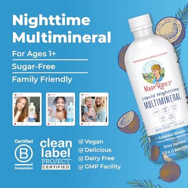 MaryRuth Organics Liquid Nighttime Multimineral | No Melatonin | Bedtime Routine | Magnesium Citrate | Calcium | Zinc | Vitamin D3| Available in 4 Flavors - Vegan | Sugar Free | Gluten Free | 32 Oz - Image 8